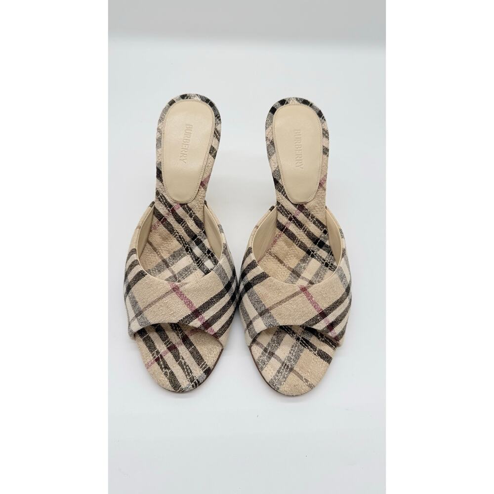 Burberry Women's Check Mews Sandals SZ:37 - Picture 4 of 16